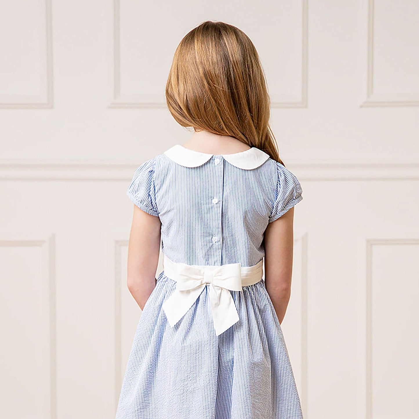 Organic Girls Seersucker Peter Pan Collar Dress