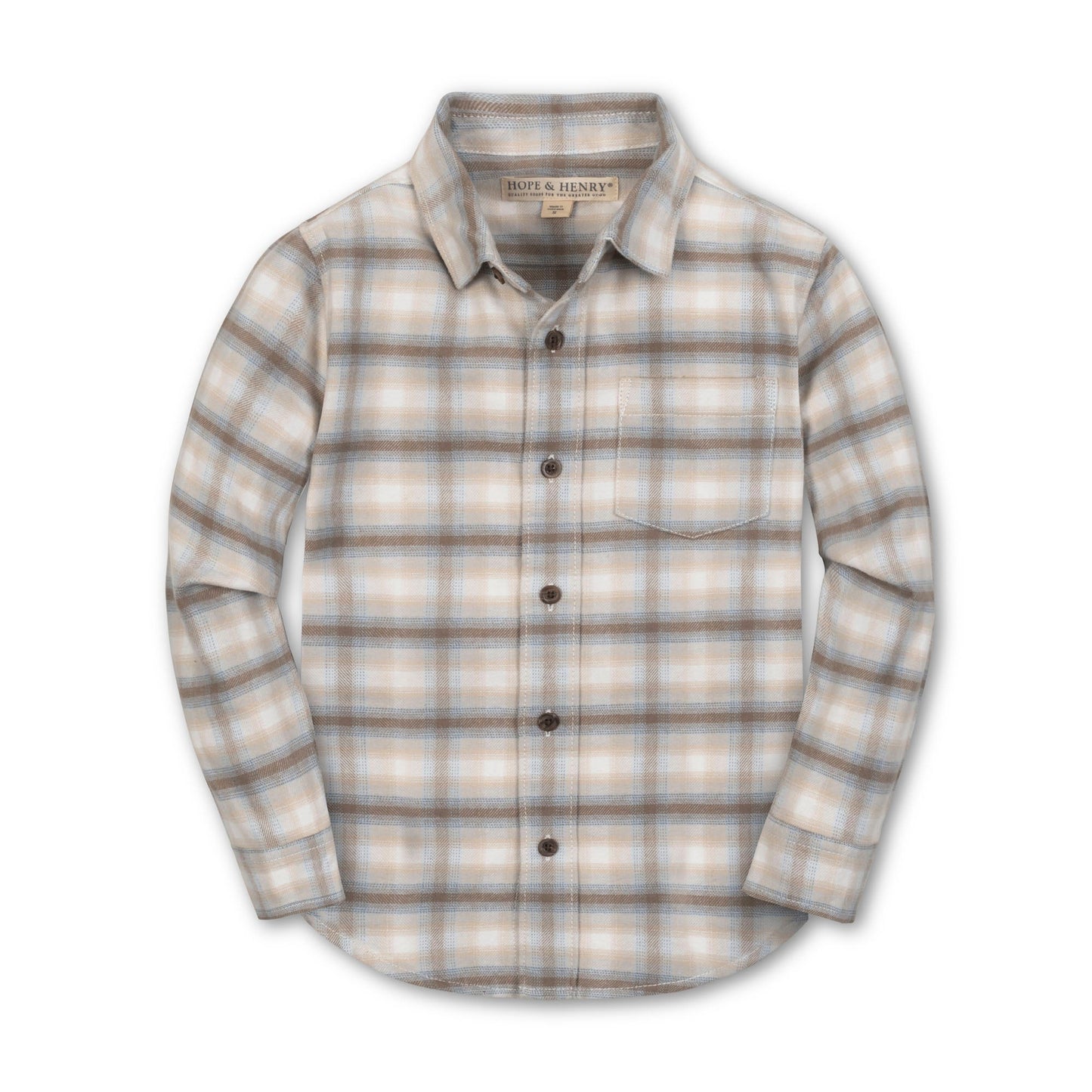 Boys Organic Flannel Plaid Shirt