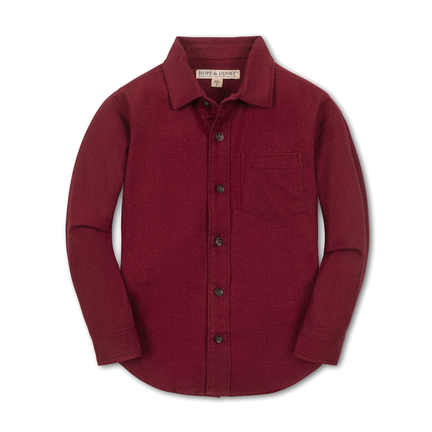 Boys Organic Flannel Shirt - Oxblood