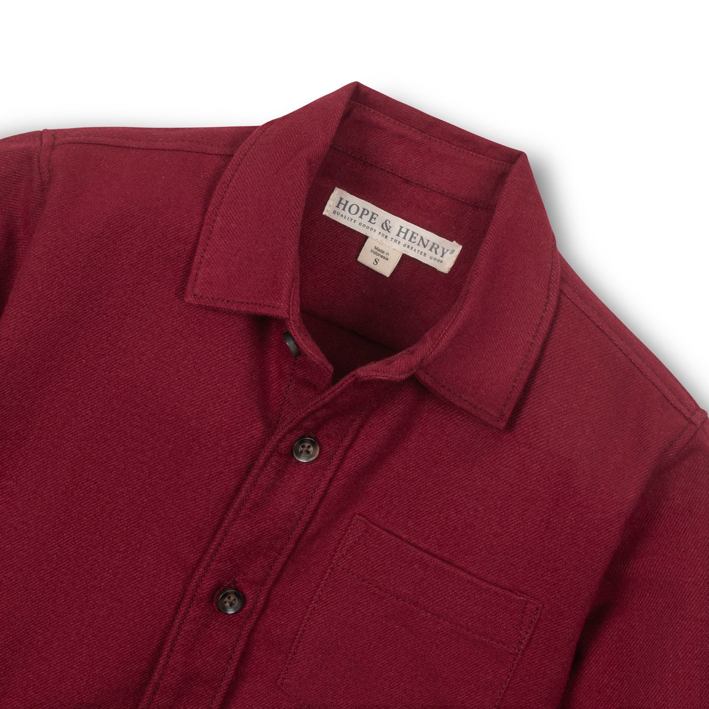 Boys Organic Flannel Shirt - Oxblood