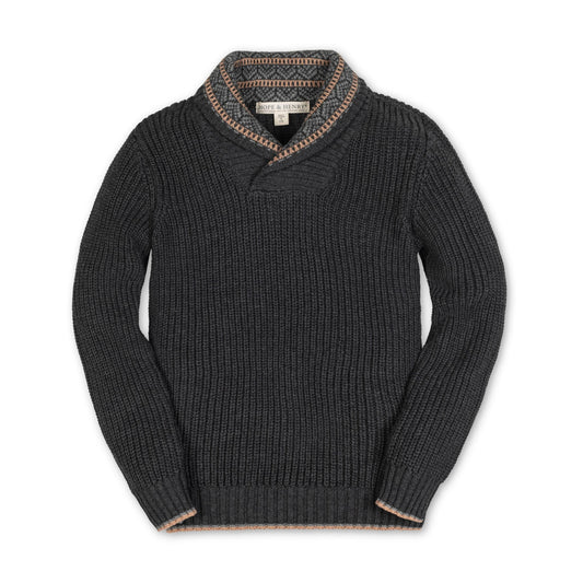 Boys Organic Shawl Collar Sweater