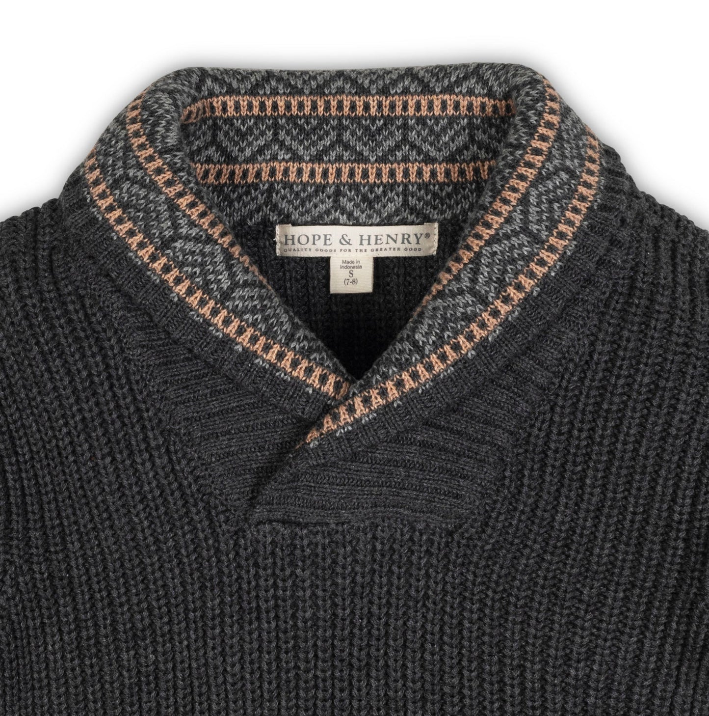 Boys Organic Shawl Collar Sweater