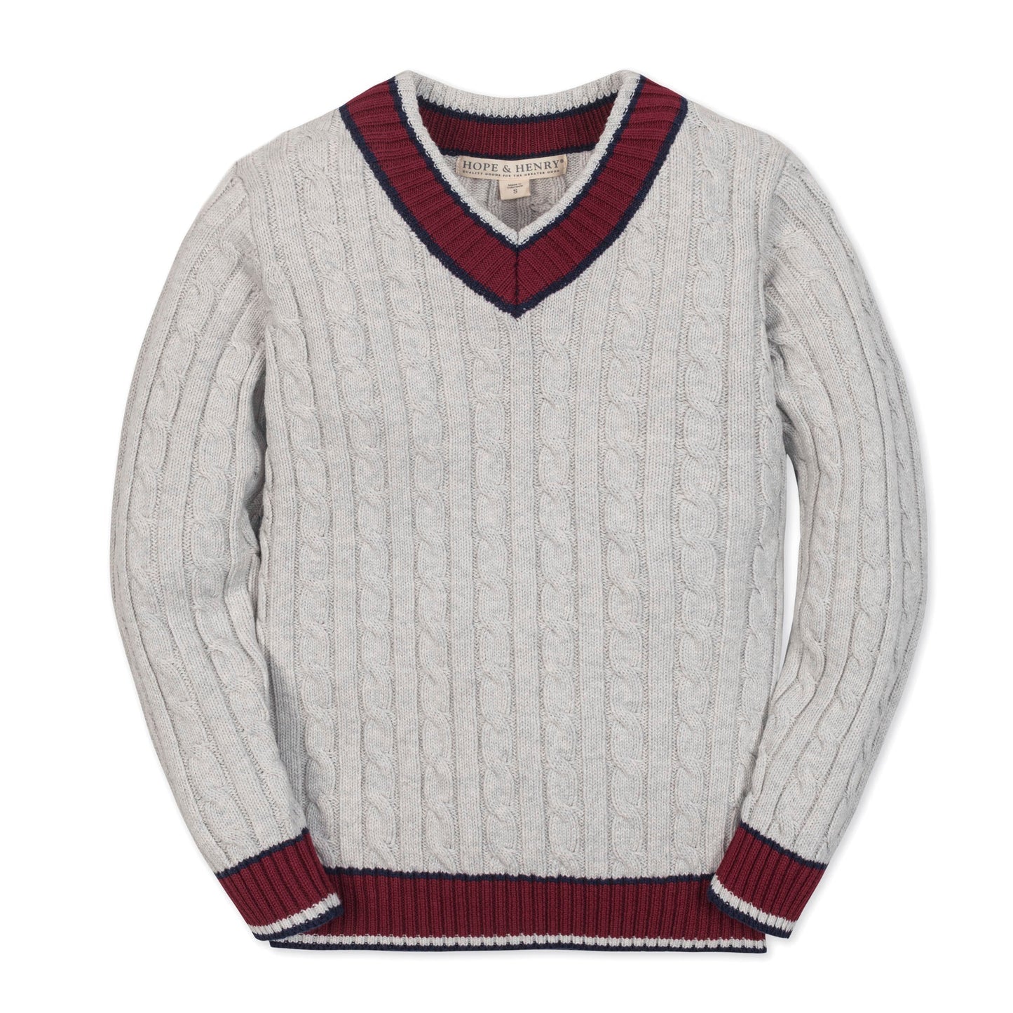 Boys Organic V-Neck Cricket Sweater