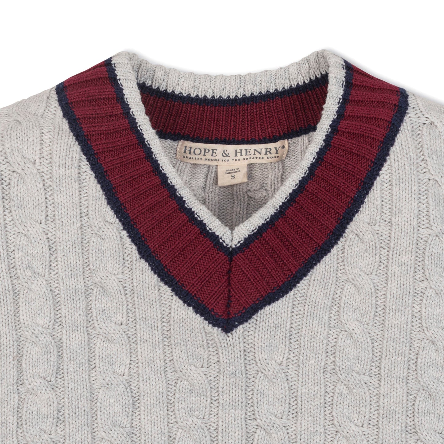 Boys Organic V-Neck Cricket Sweater