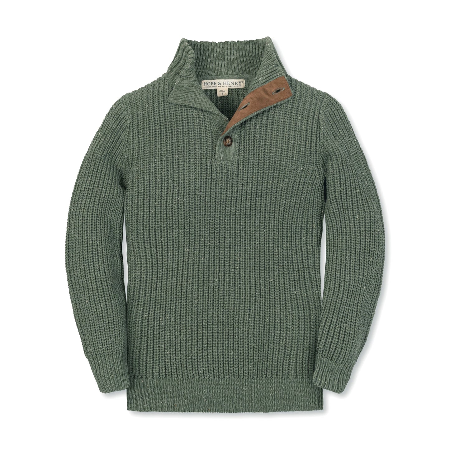 Boys Organic Mock Neck Sweater - Sage