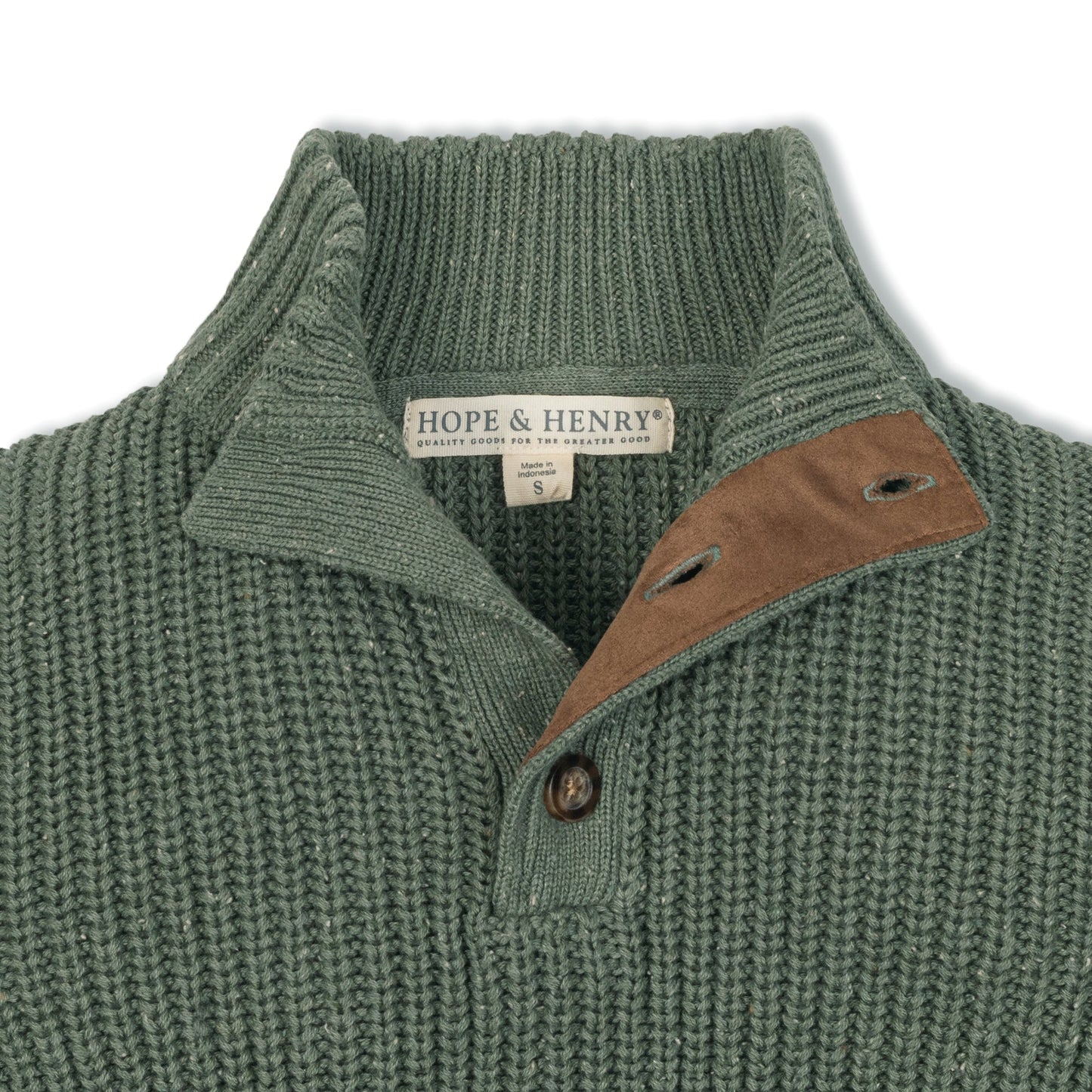 Boys Organic Mock Neck Sweater - Sage
