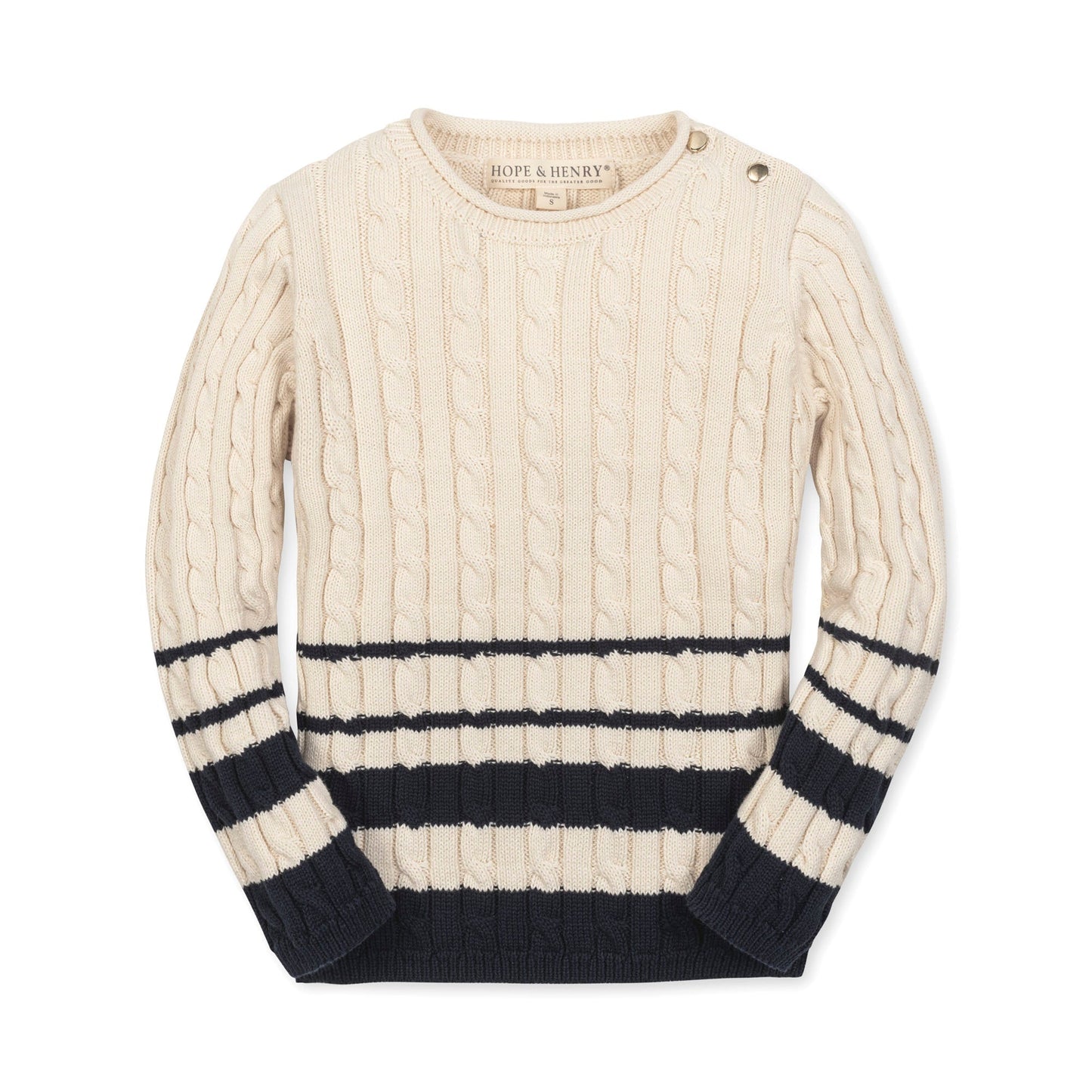 Girls Organic Roll Neck Sweater - Ivory