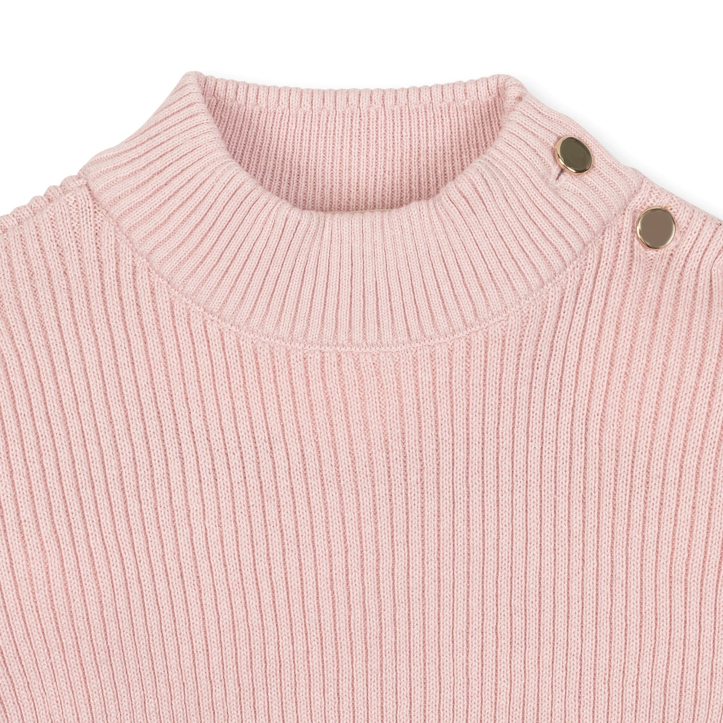Girls Organic Mock Neck Sweater - Pale Pink
