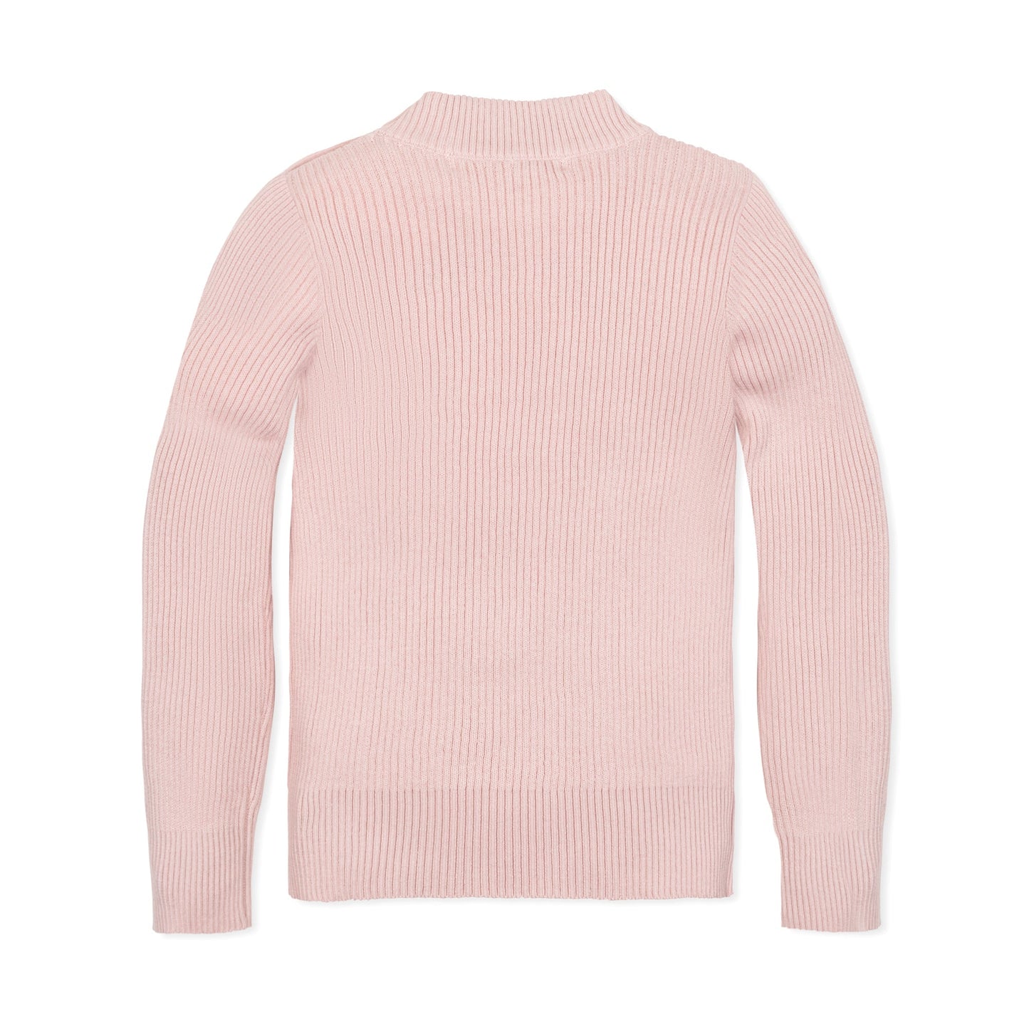 Girls Organic Mock Neck Sweater - Pale Pink