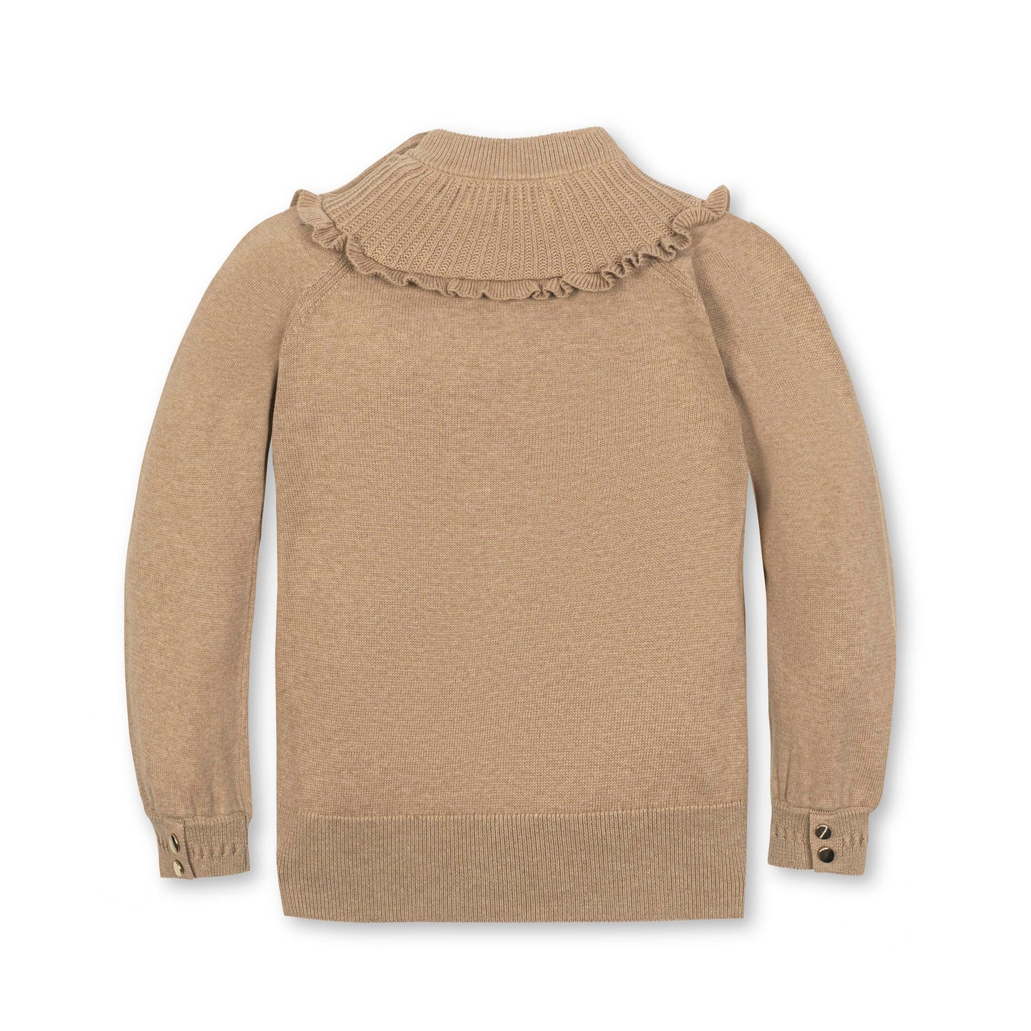 Girls Organic Mock Neck Ruffle Sweater