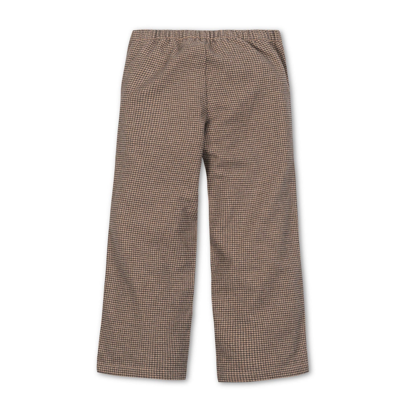 Girls Organic Wide Leg Dress Pant - Camel Houndstooth