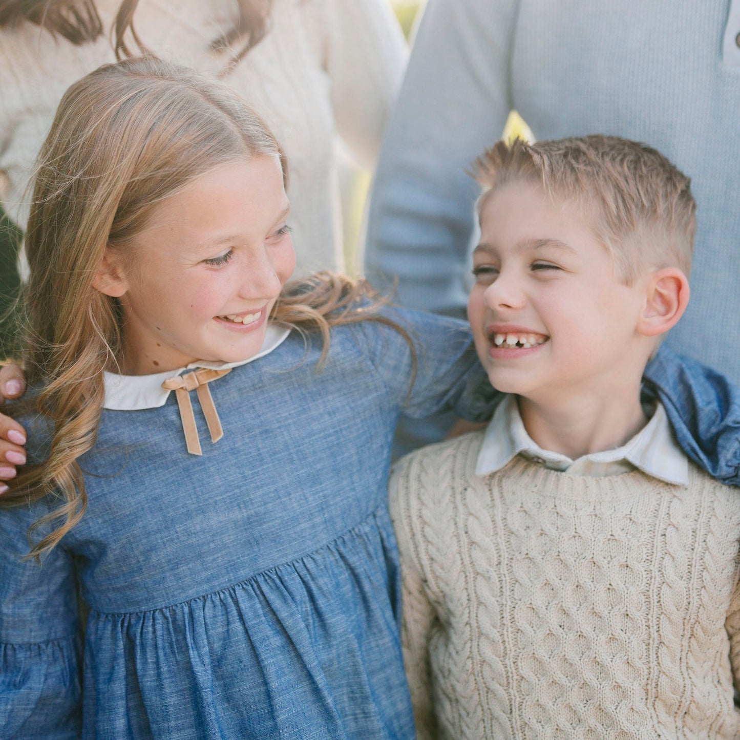 Girls Organic Chambray Empire Dress
