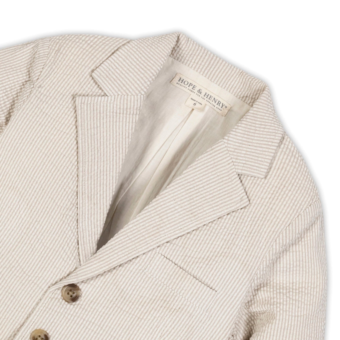 Boys Organic Seersucker Suit Jacket