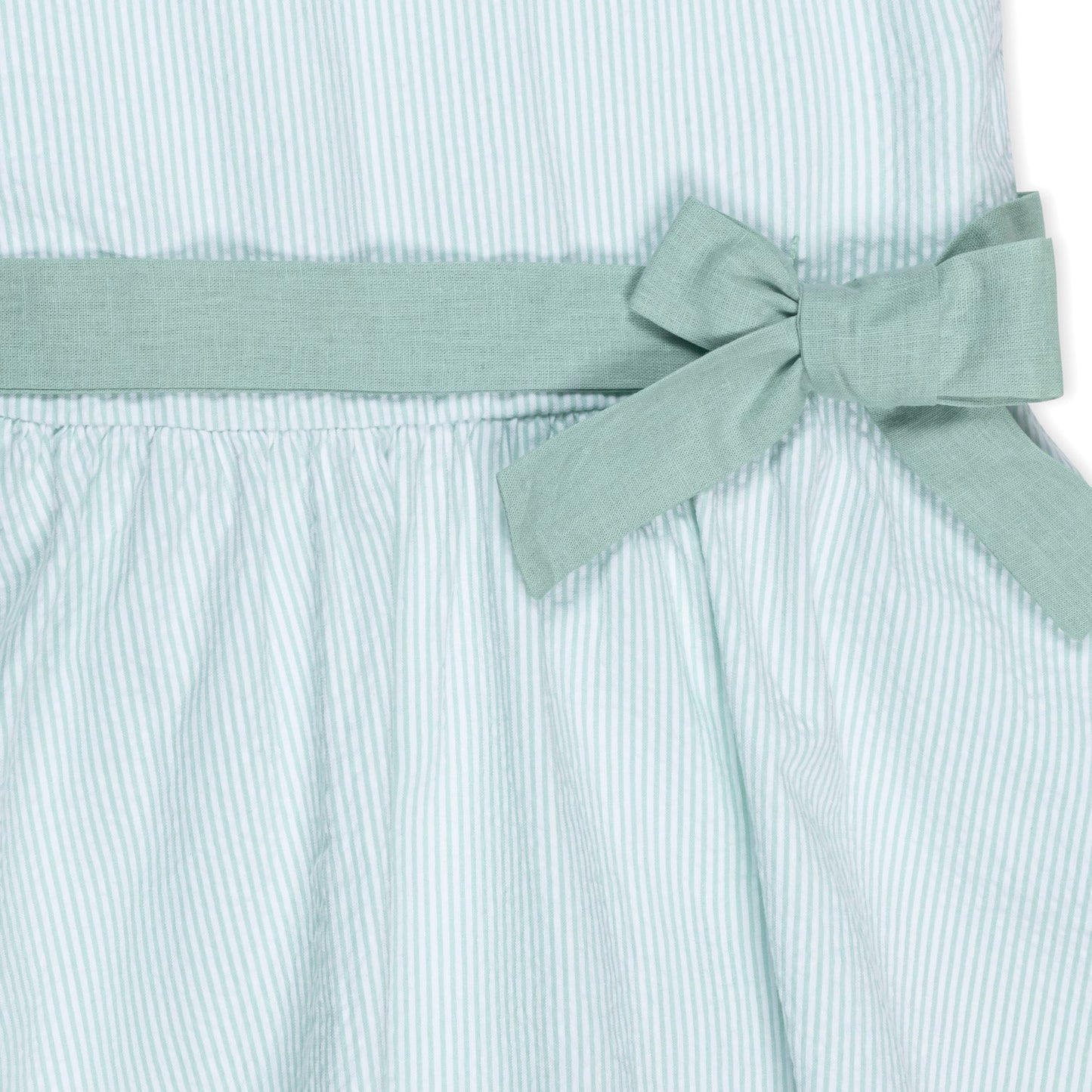 Organic Mint Seersucker Peter Pan Collar Dress