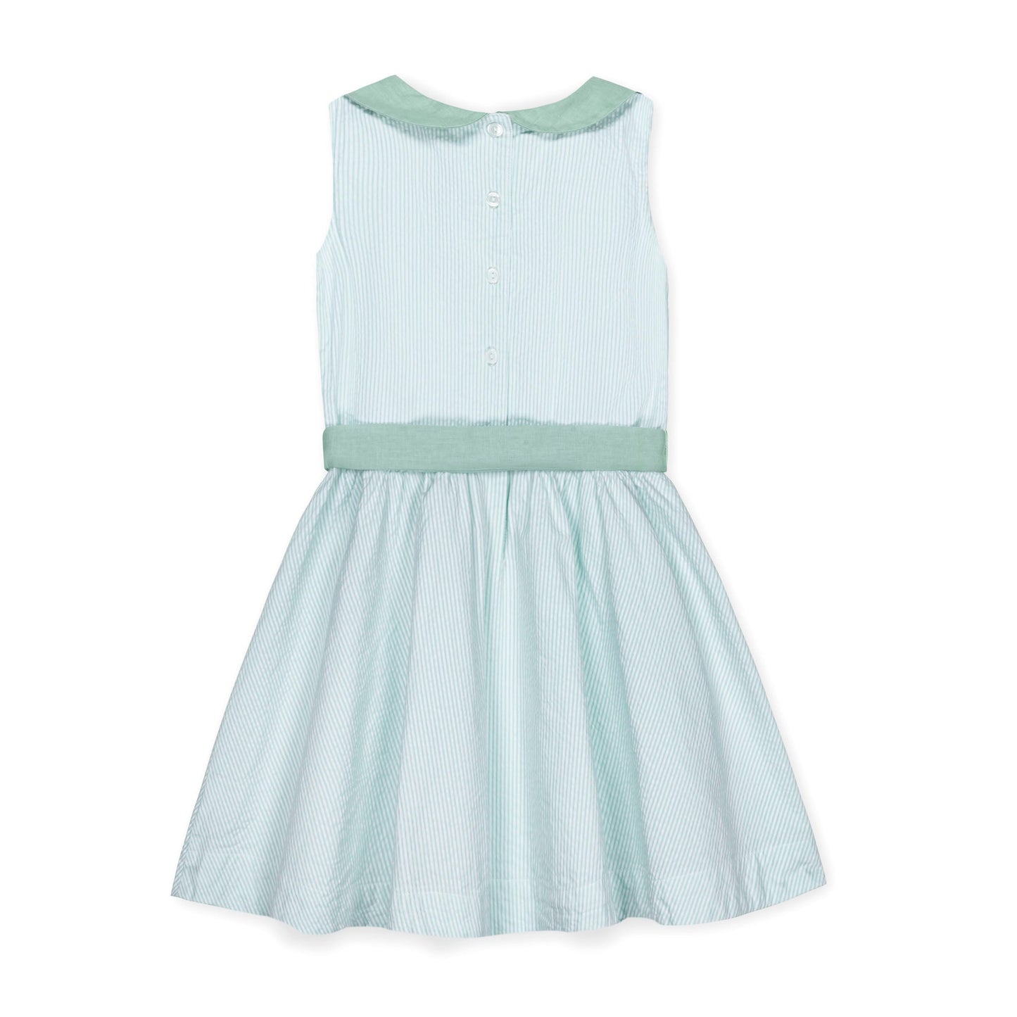 Organic Mint Seersucker Peter Pan Collar Dress
