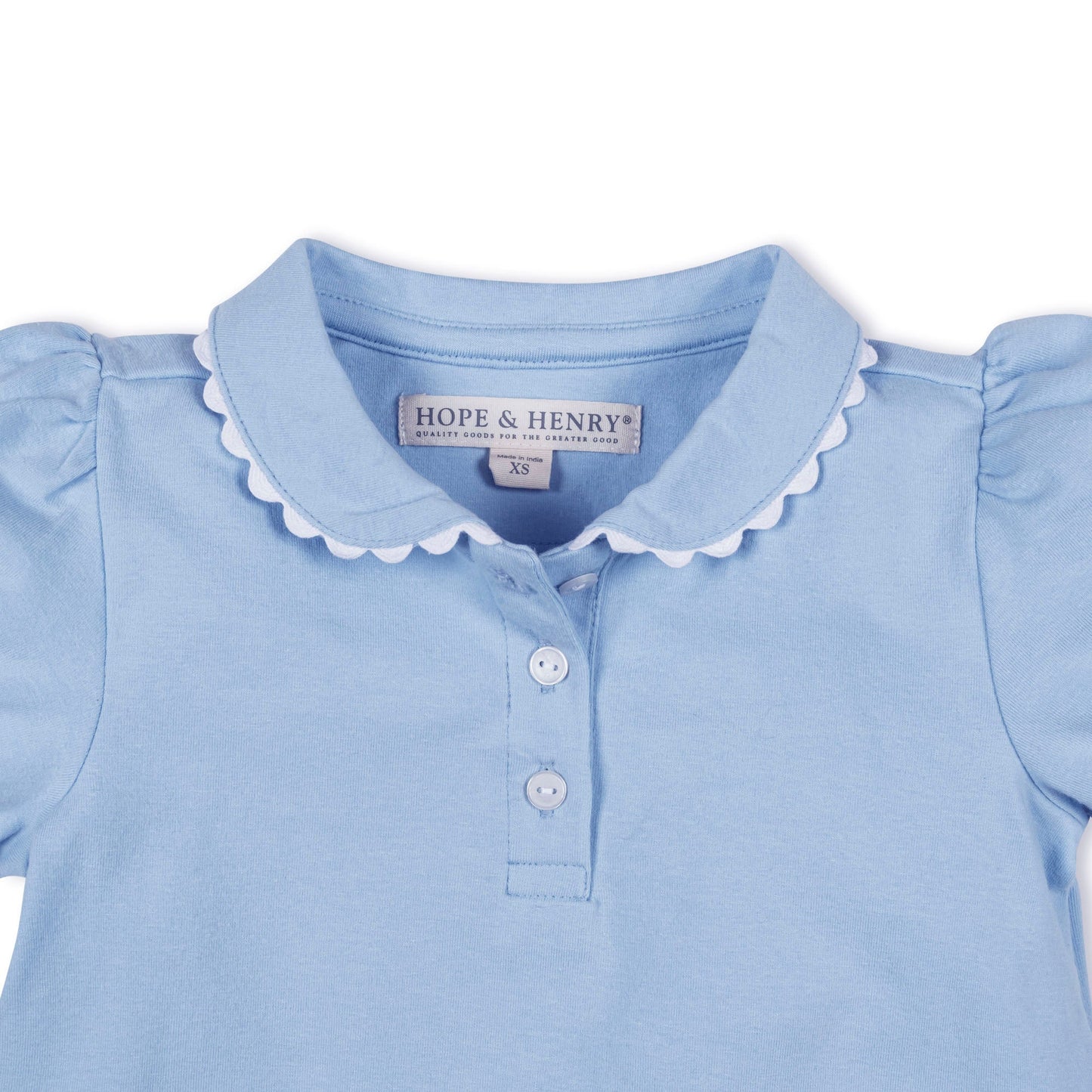 Girls Organic Puff Sleeve Polo