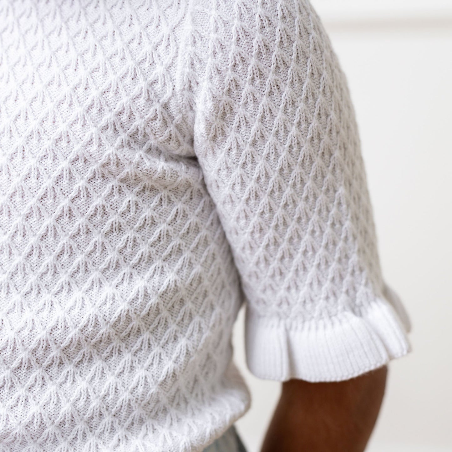 Girls Organic Ruffle Edge Sweater Top