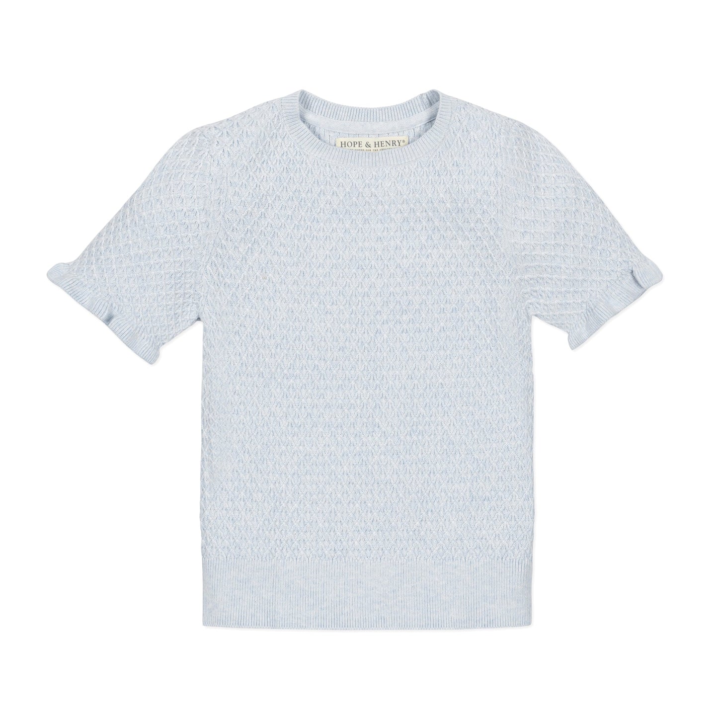 Girls Organic Ruffle Edge Sweater Top