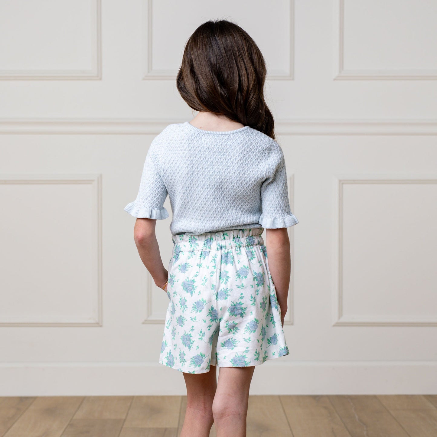Girls Organic Ruffle Edge Sweater Top