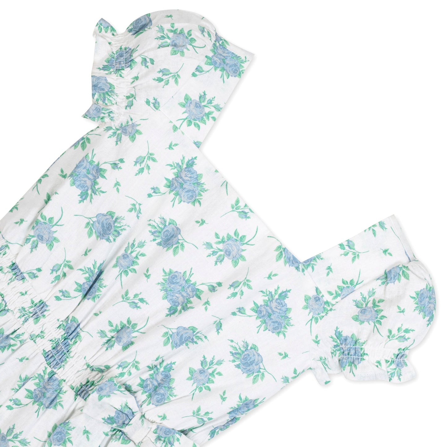 Girls Linen Puff Sleeve Jumpsuit