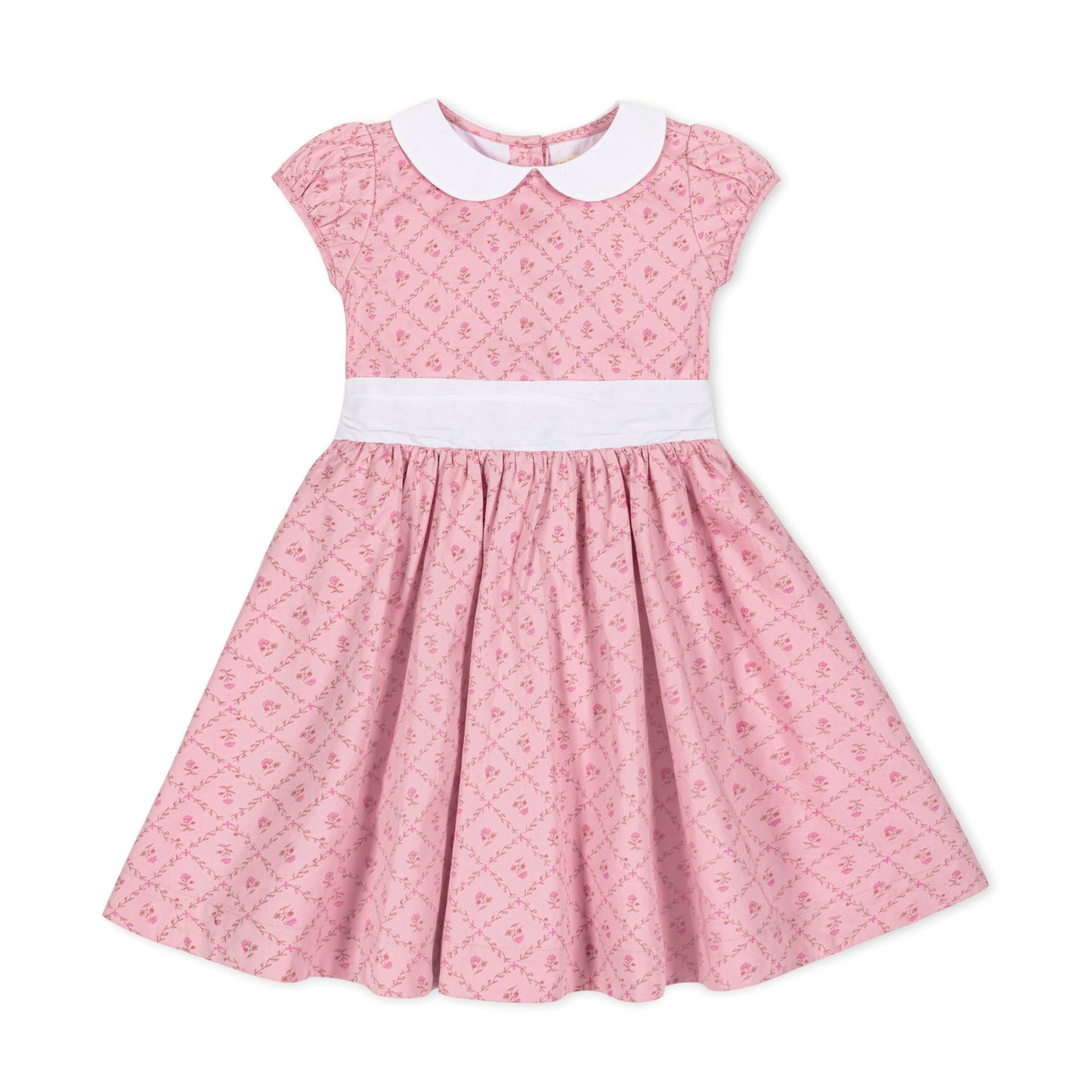 Girls Organic Sateen Peter Pan Collar Dress