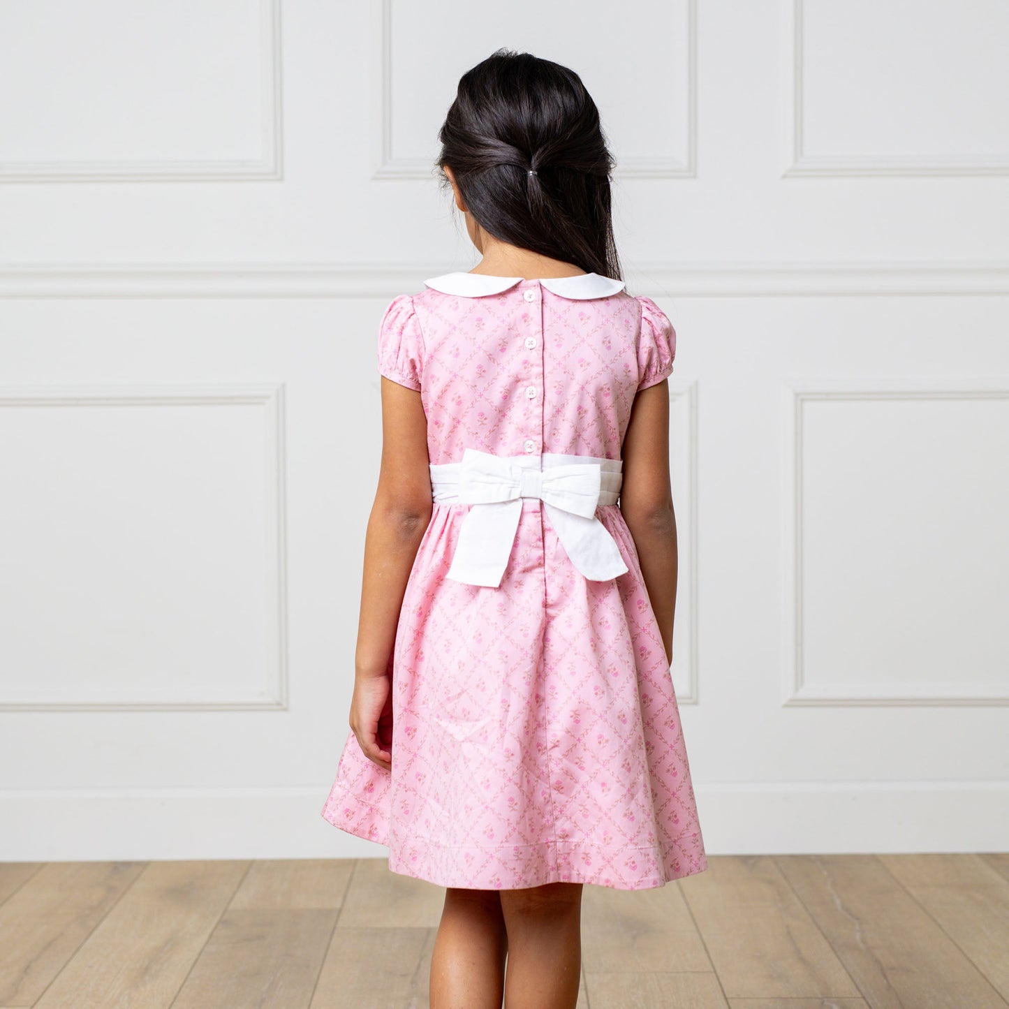 Girls Organic Sateen Peter Pan Collar Dress