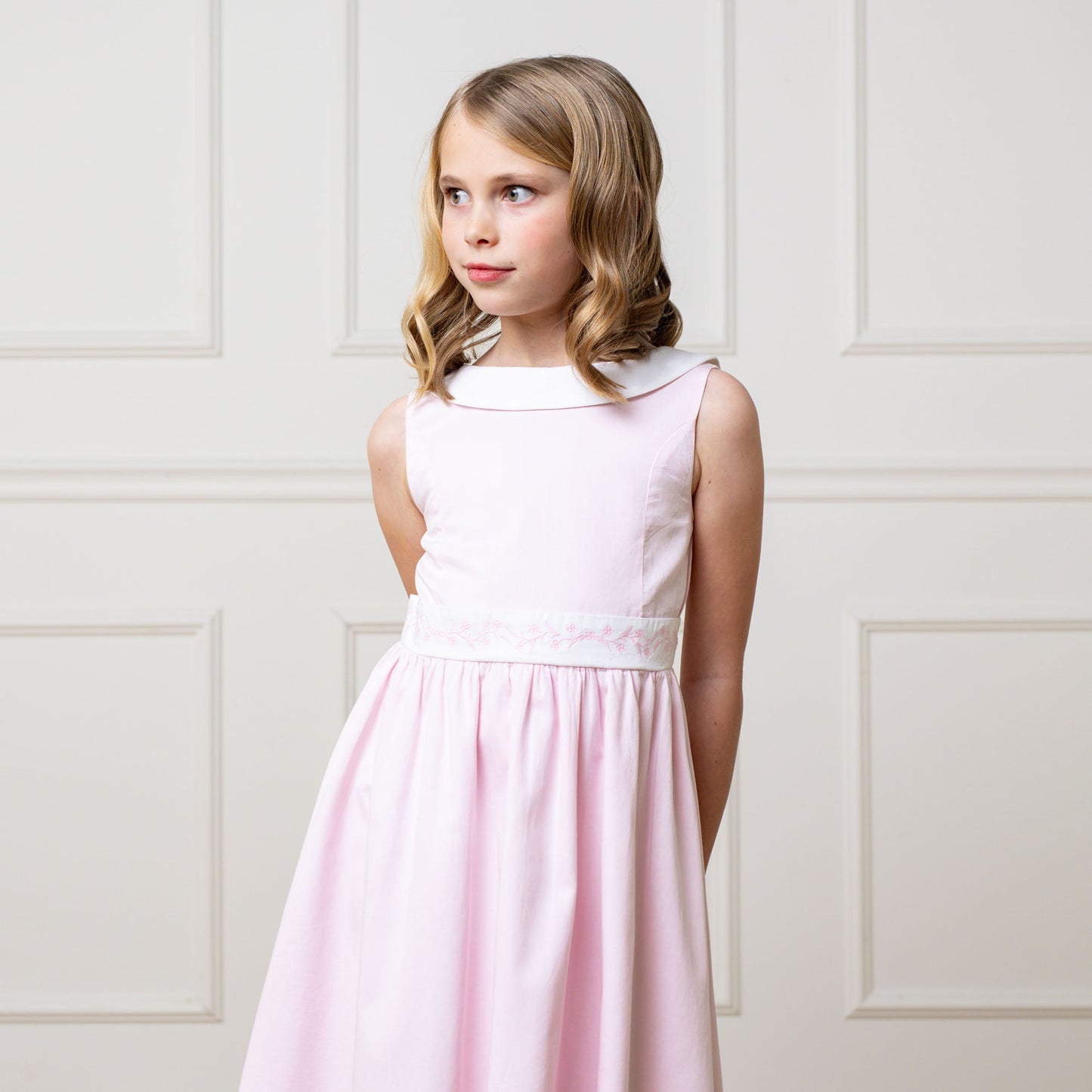 Organic Girls Sateen Party Dress - Pale Pink