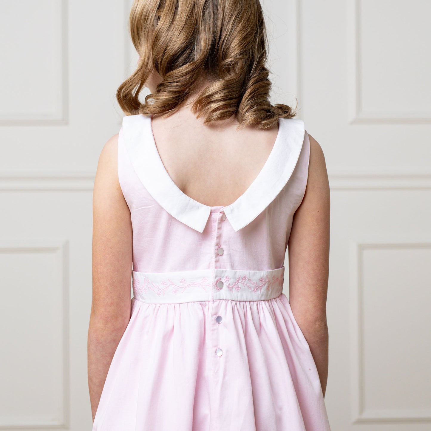 Organic Girls Sateen Party Dress - Pale Pink