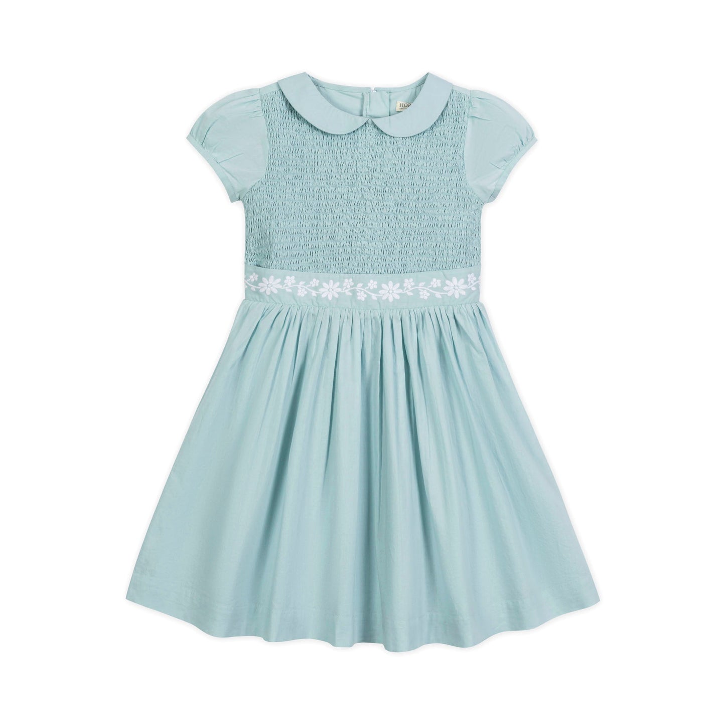 Organic Girls Puff Sleeve Smocked Party Dress