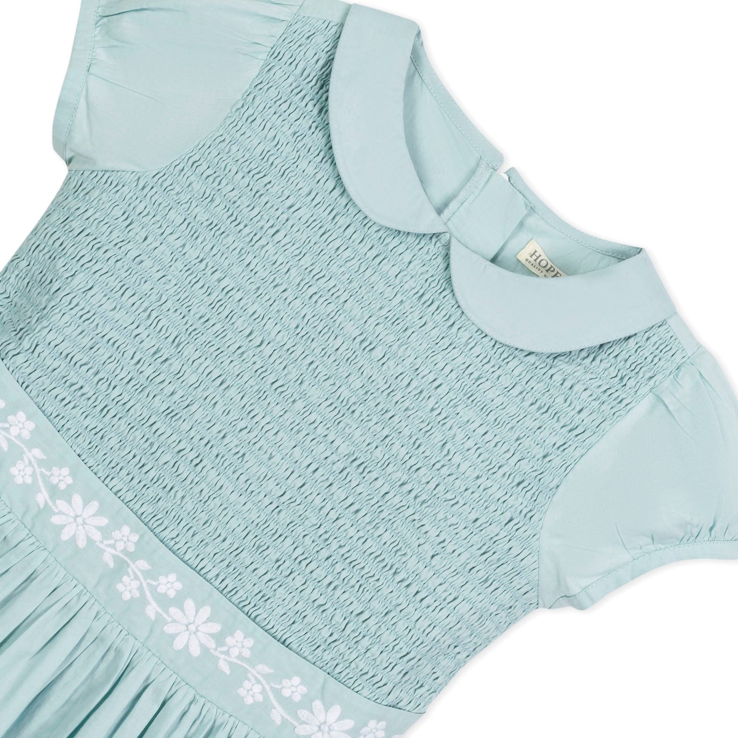 Organic Girls Puff Sleeve Smocked Party Dress