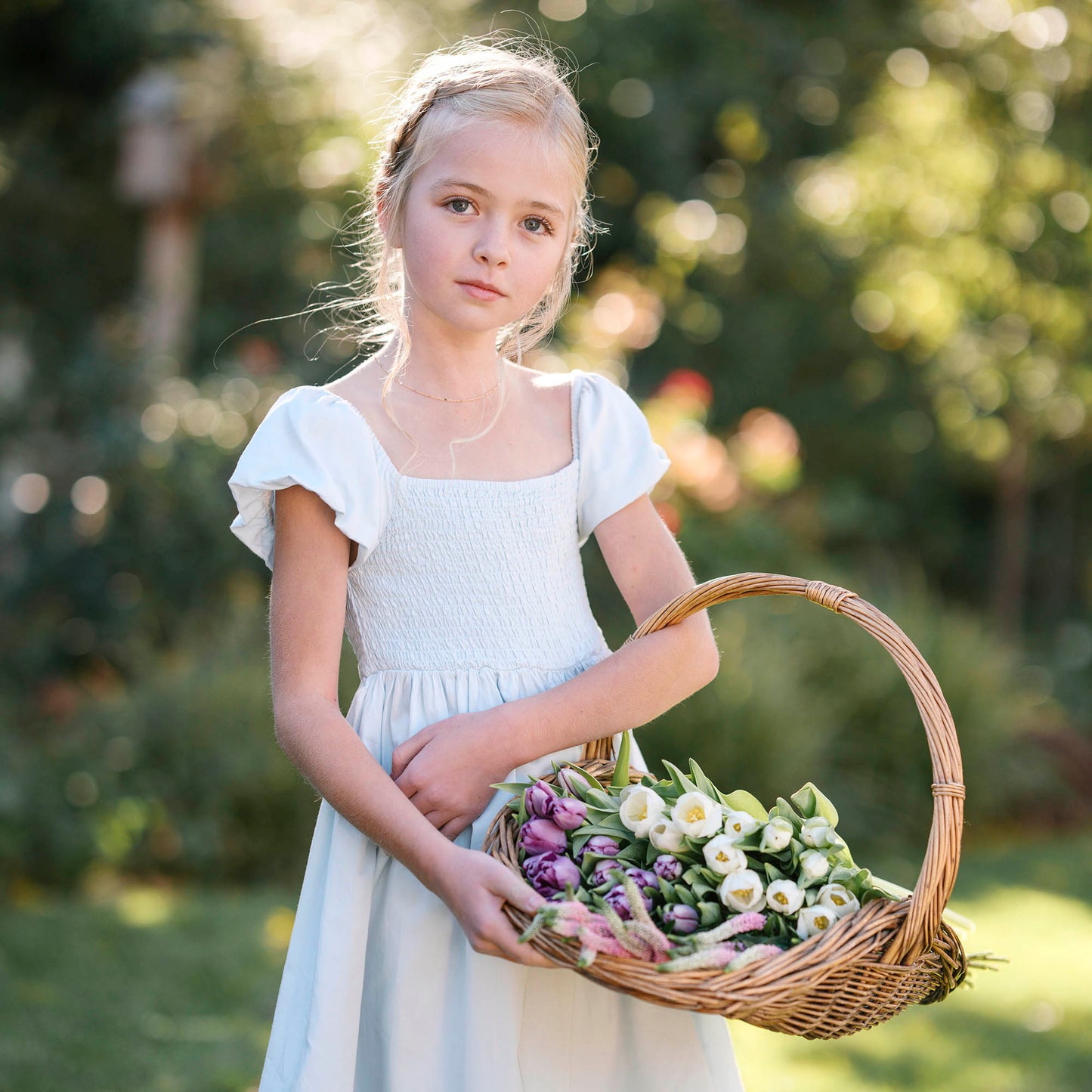 Organic Girls Sateen Flower Dress