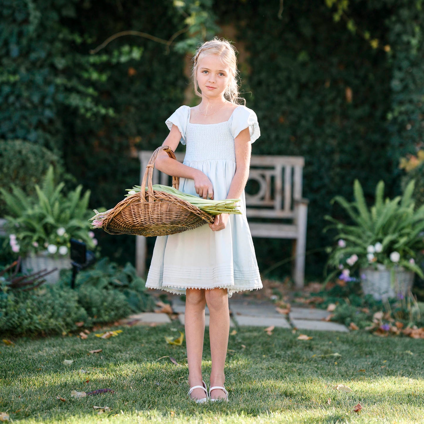 Organic Girls Sateen Flower Dress