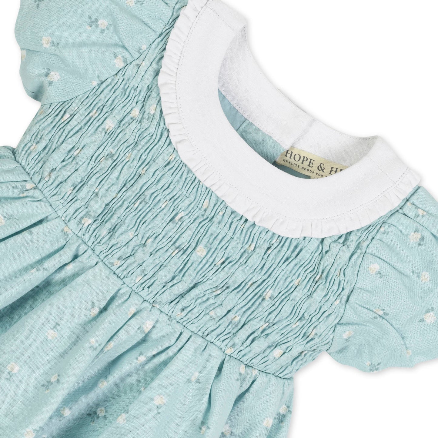 Baby Girl Linen Ruffle Collar Dress