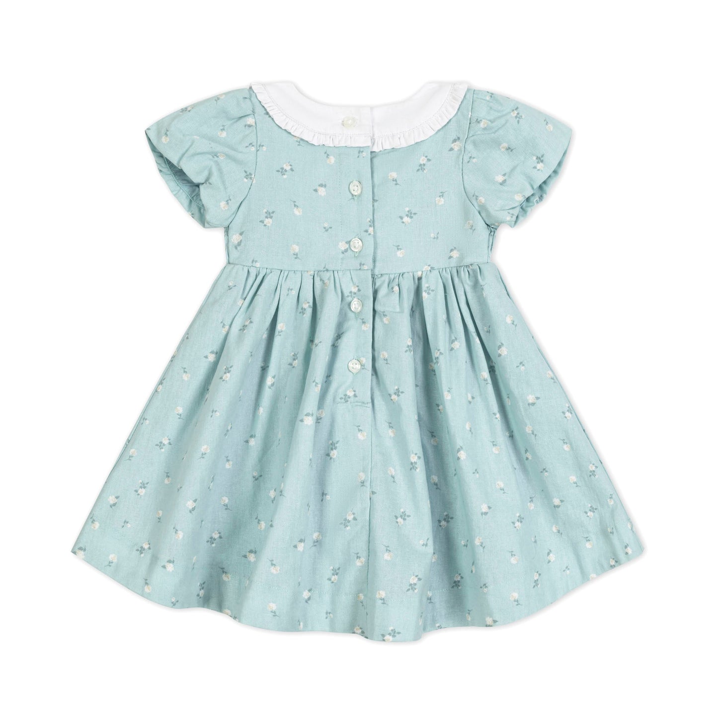 Baby Girl Linen Ruffle Collar Dress