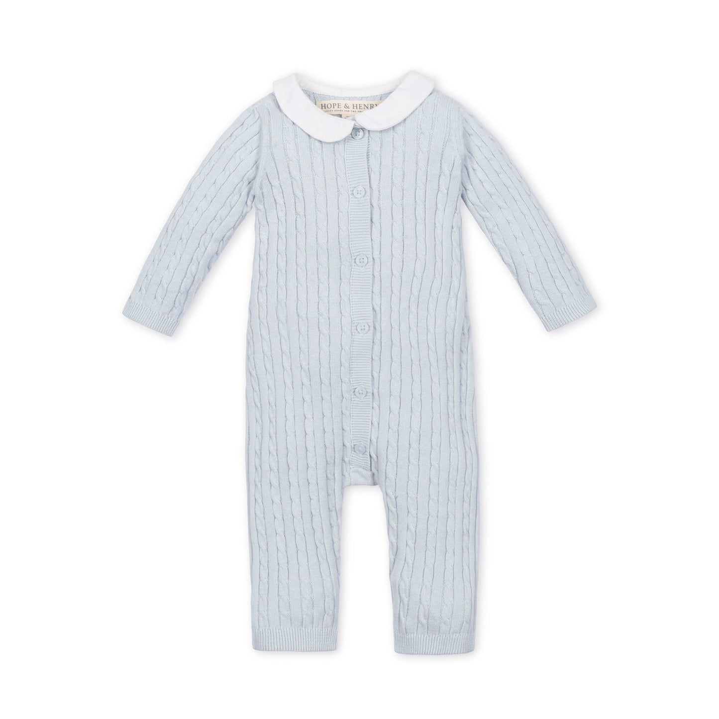 Baby Boy Organic Peter Pan Collar Sweater Romper