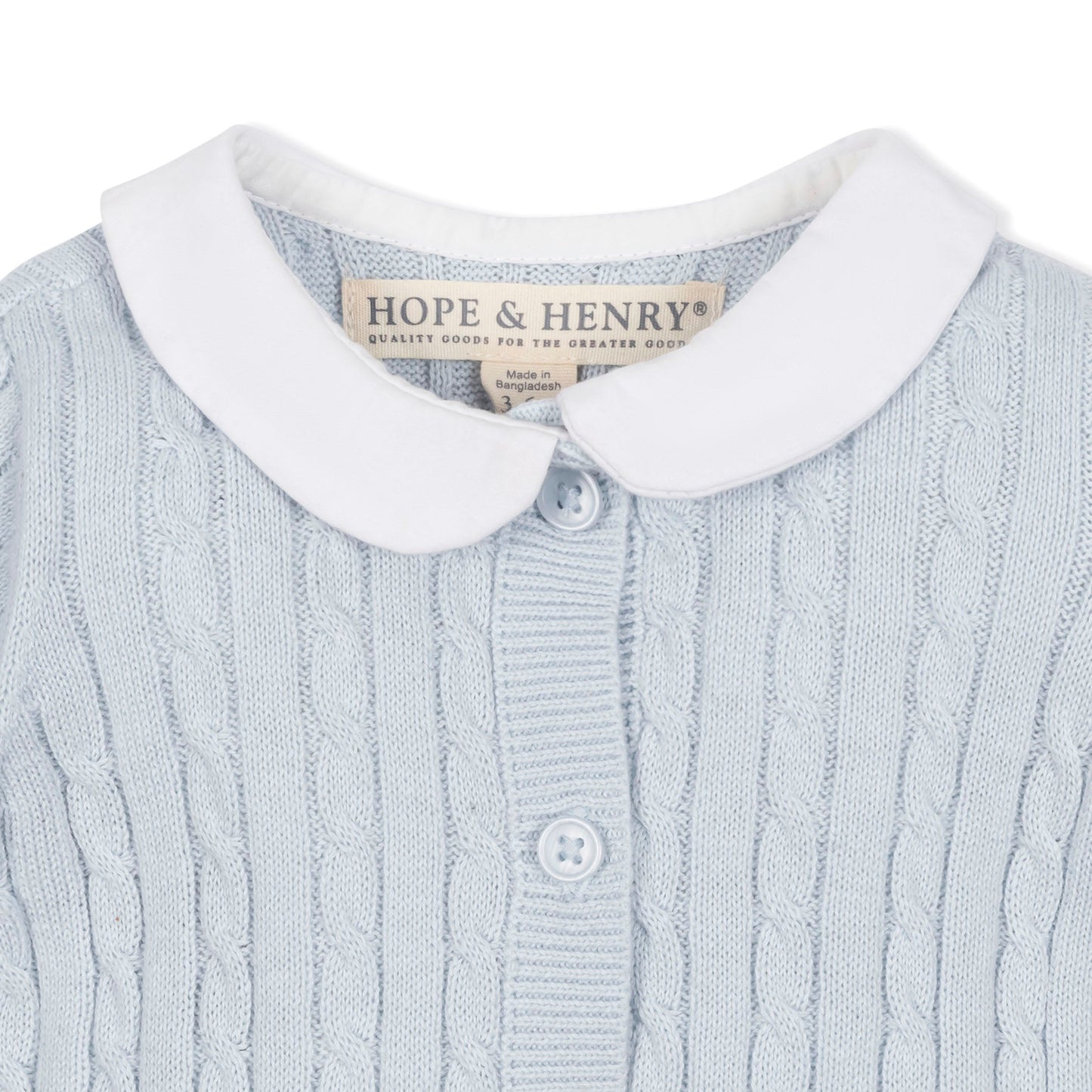 Baby Boy Organic Peter Pan Collar Sweater Romper