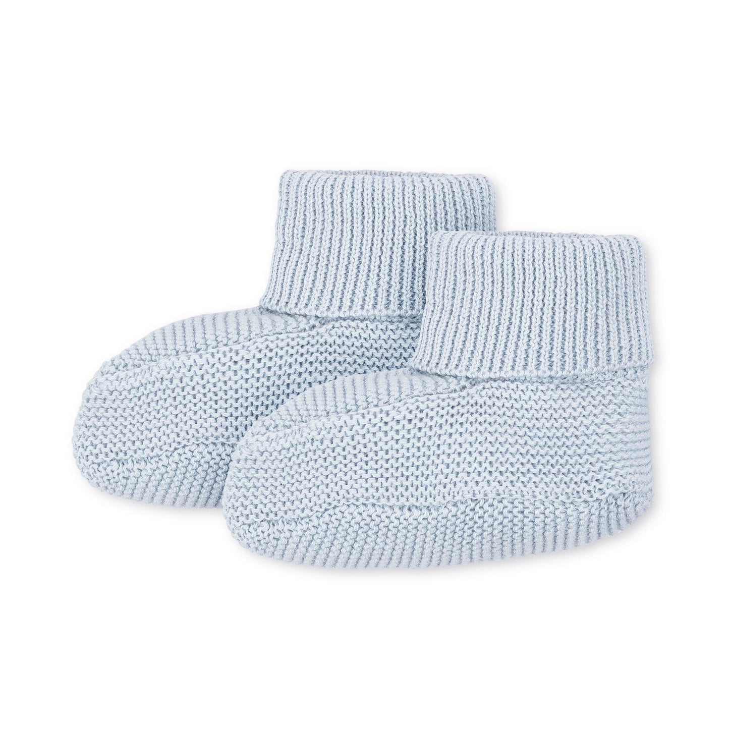 Organic Knit Baby Beanie & Bootie Set - Airy Blue
