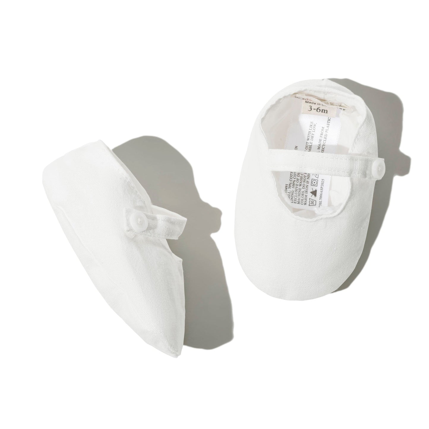 Linen Button Strap Soft Baby Shoe