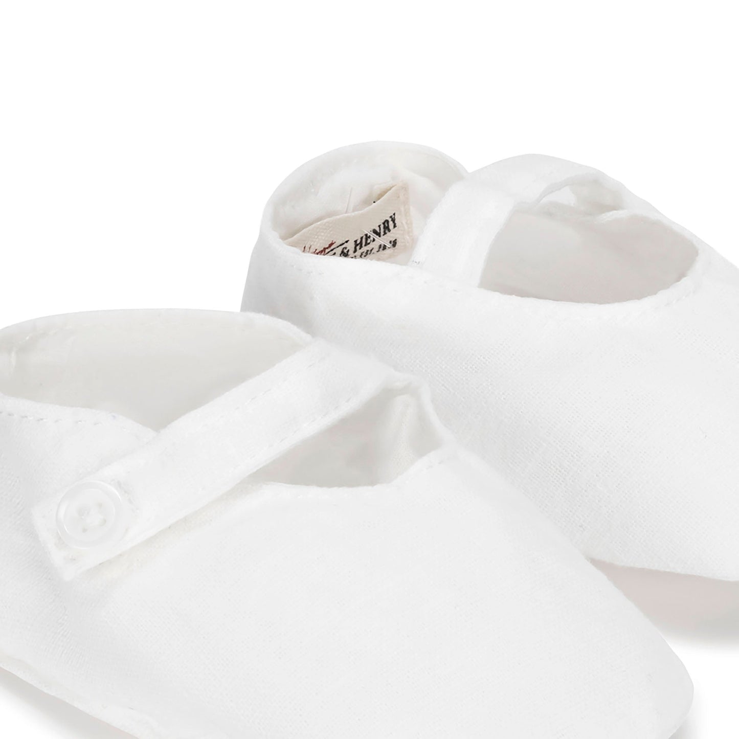 Linen Button Strap Soft Baby Shoe