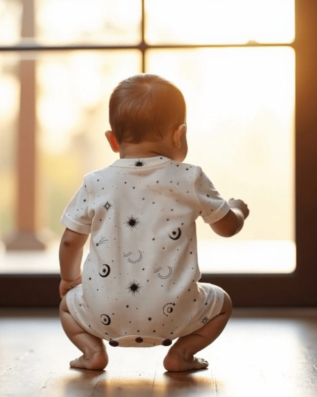 Short Sleeve Organic Baby Romper - Celestial