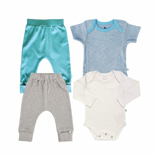 4pc Colorblock Baby Gift Set - Vintage Aqua