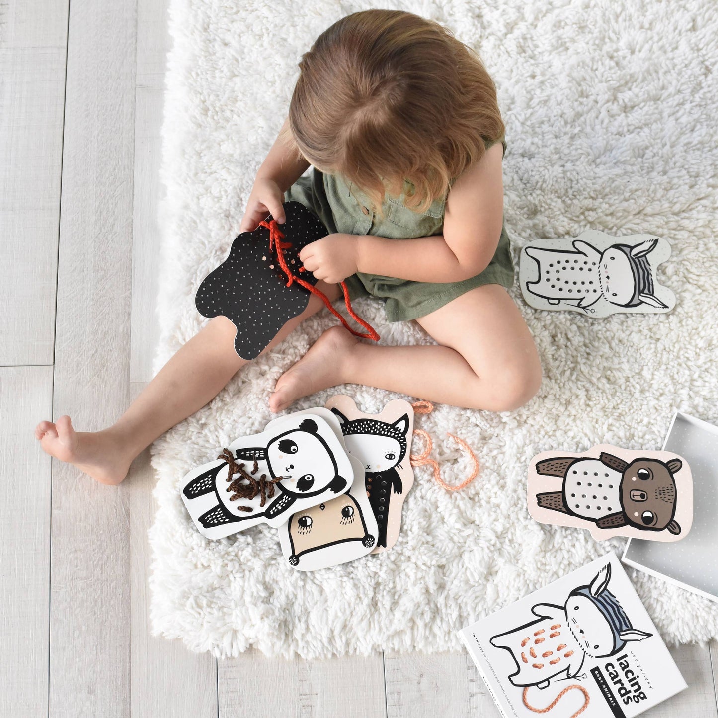 Toddler Lacing Cards Activity Set - Baby Animals