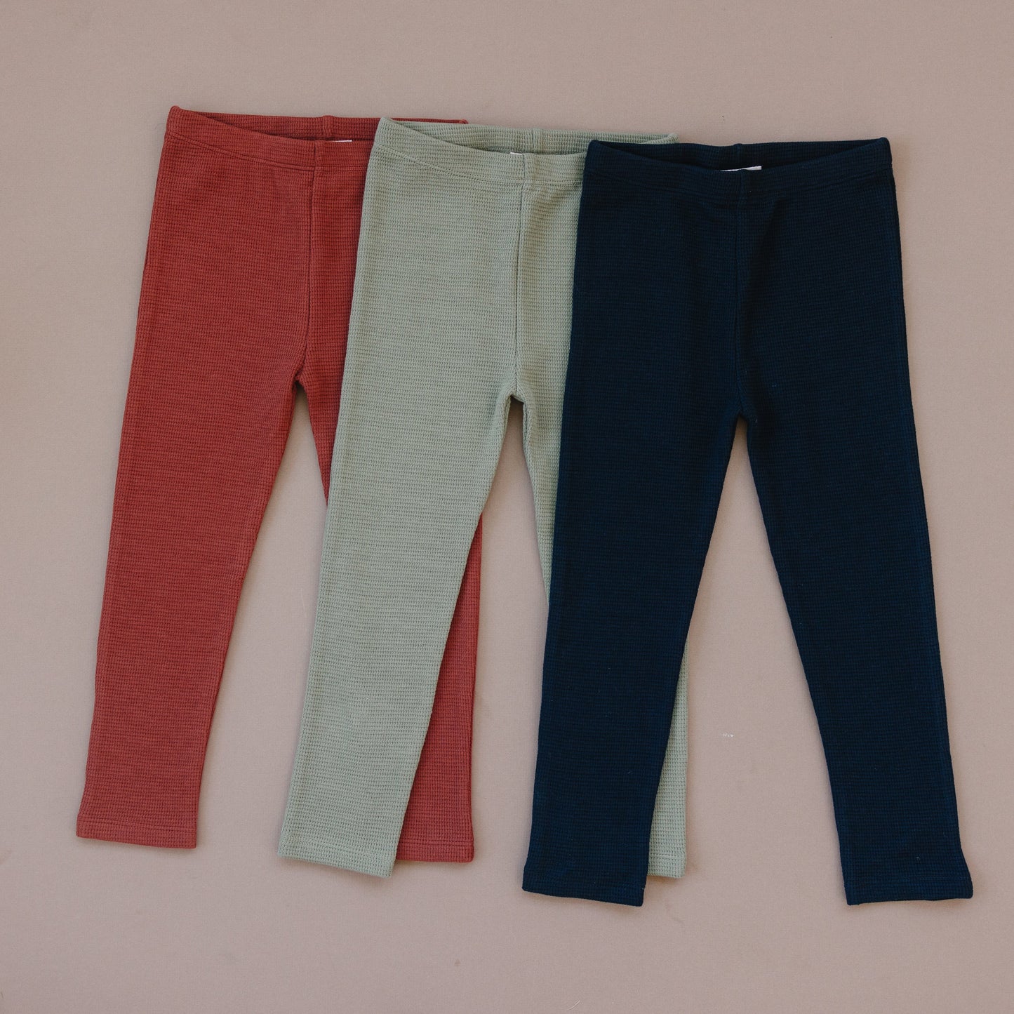 Organic Waffle Knit Leggings - Dark Sapphire