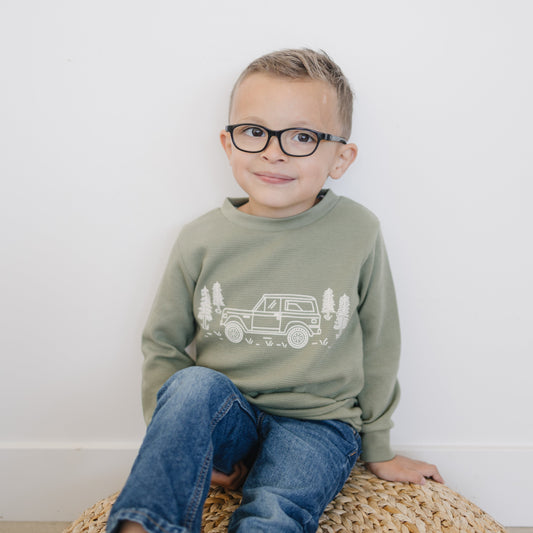 Organic Baby & Toddler Sage Graphic Top - Off-Road