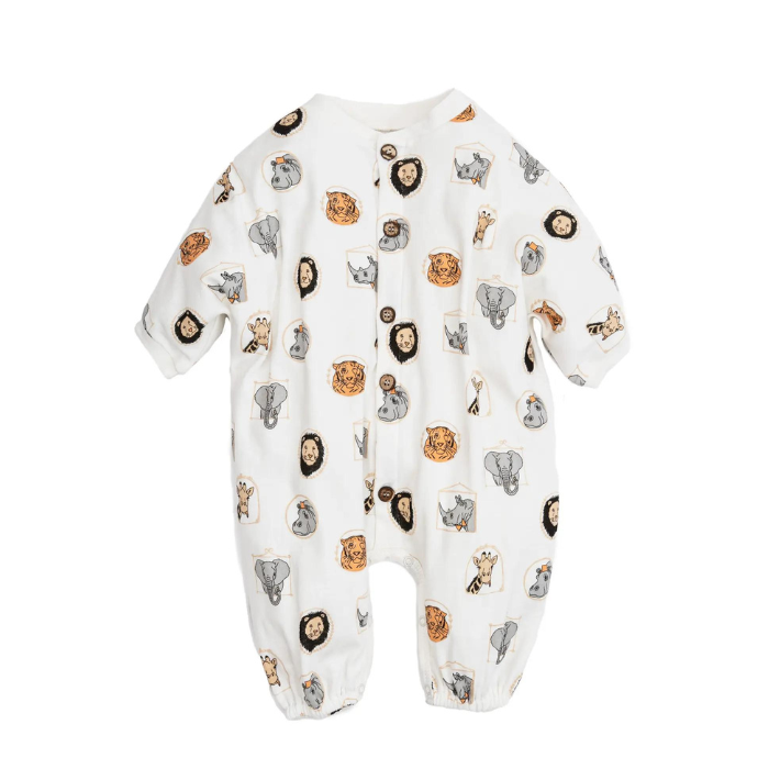 Organic Baby Bubble Romper - Animal Print