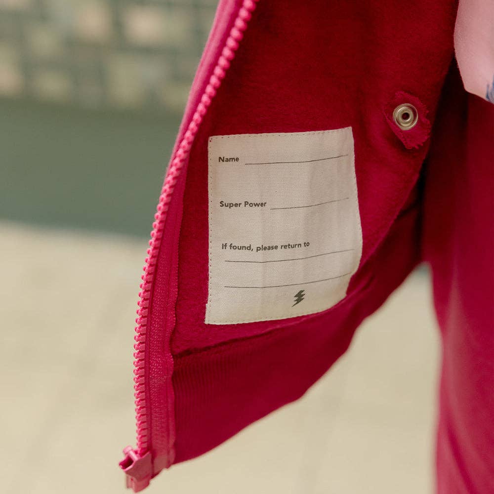 Organic Cotton Kid Zip Hoodie - Magenta