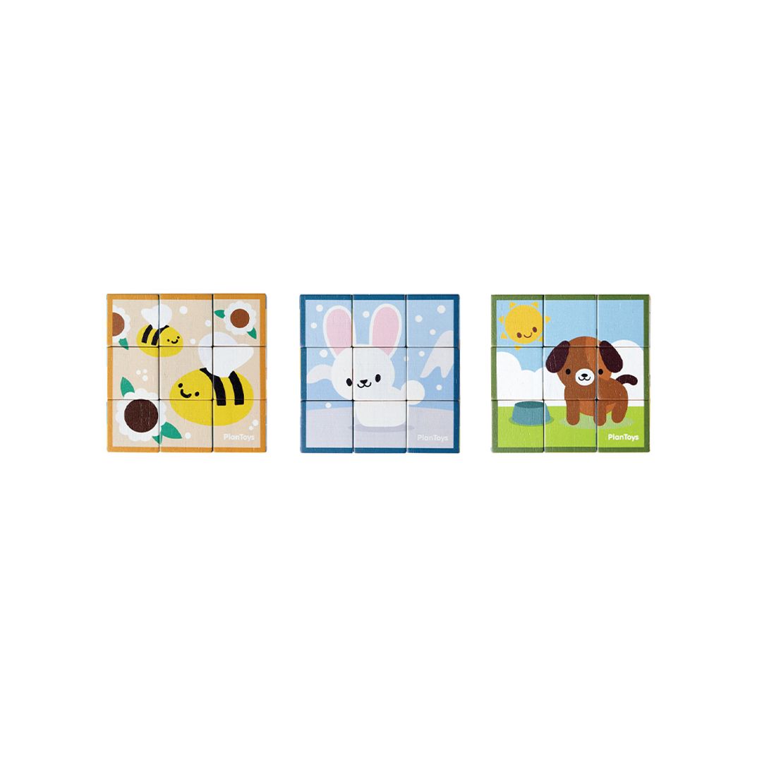 Wooden Animal Puzzle Cubes