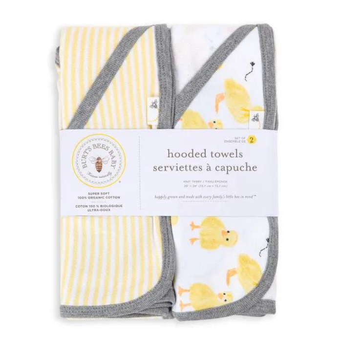 Organic Baby Hooded Towel Set of 2 - Little Ducks