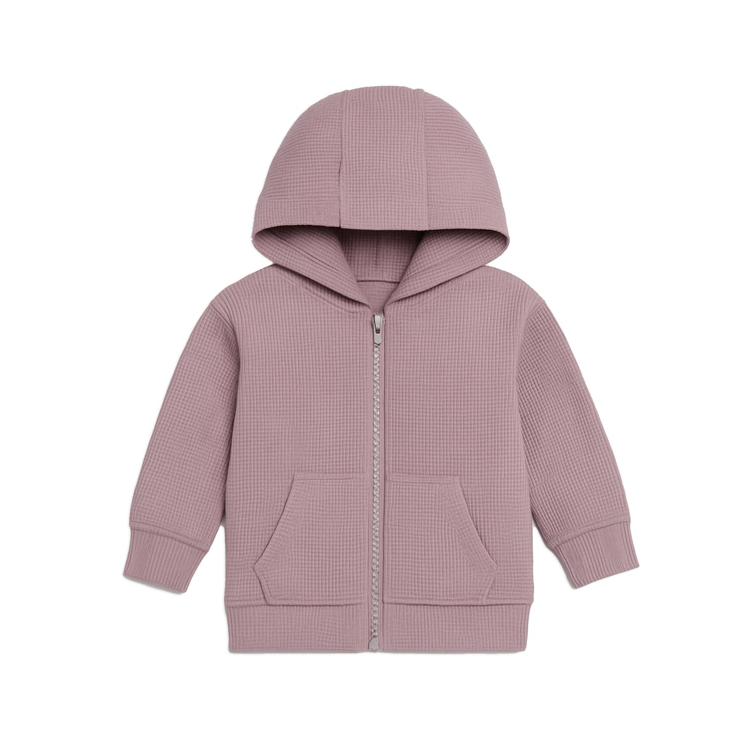 Baby & Toddler Girl Organic Meyer Waffle Knit Zipper Hoodie
