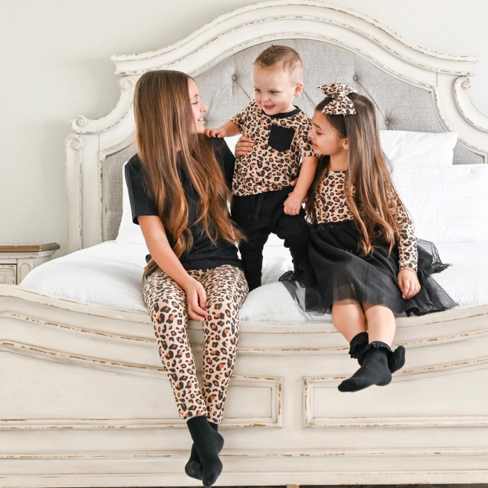 Organic Toddler Parker Dress - Leopard Print